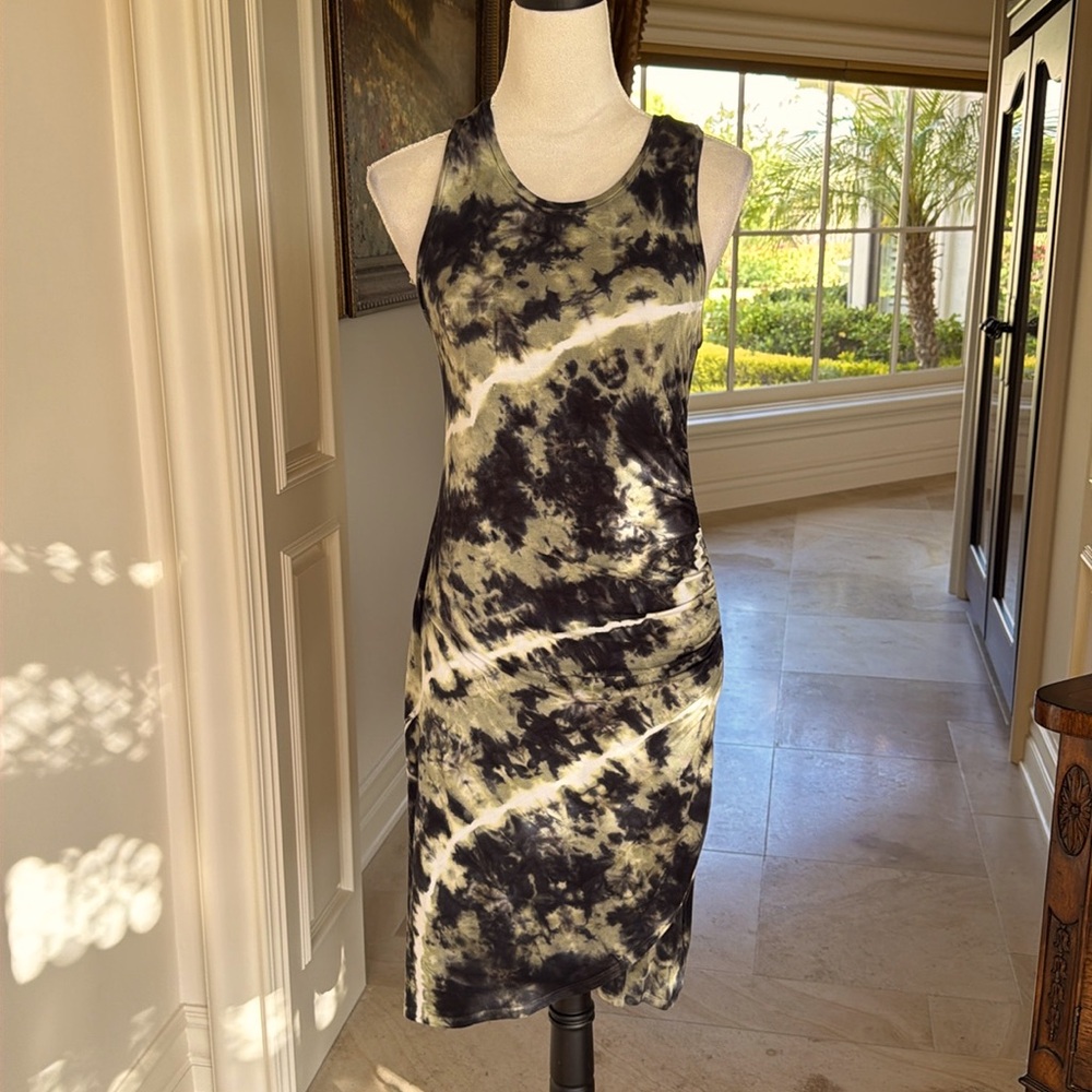 Green & black Tie-dye dress
